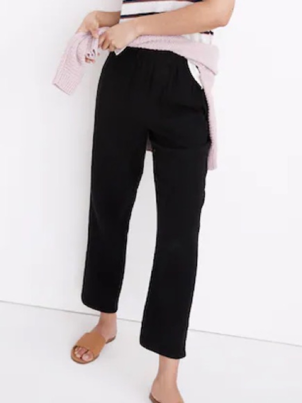 Madewell Lightspun Tapered Huston Pull-On Crop Pants